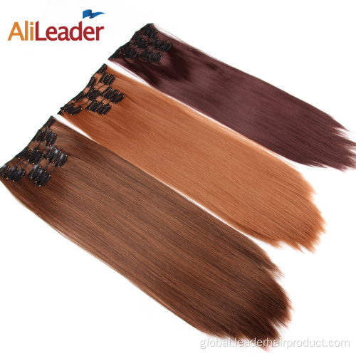 Clip In Hair Extension Silky Straight Synthetic 16 Clips In Hair Extensions Manufactory